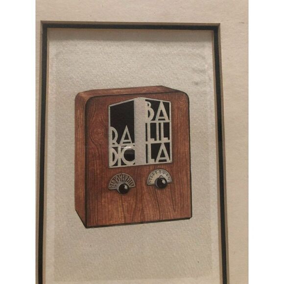 Retro Communication by an Unknown Artist Radio Marelli 1999 Print Framed in 11.7 - Picture 3 of 5